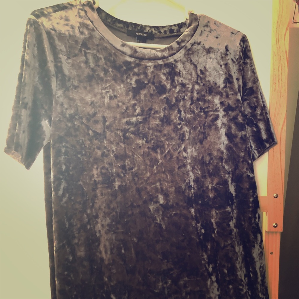 Forever 21 gray velvet dress